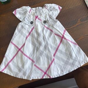 Baby kid dress 3/6 months Burberry shorts sleeves white red